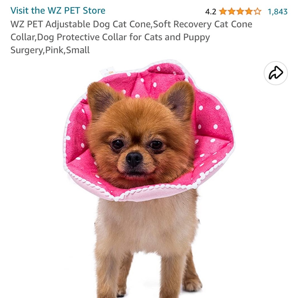 WZ Pet Recovery Soft Cone. Adjustable, cat or dog. Brand New. Size Small